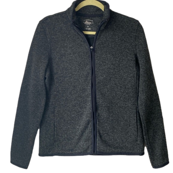 G.H. Bass & Co. Gray Full Zip Cardigan Sweater Jacket Women’s Size Medium - Picture 1 of 8